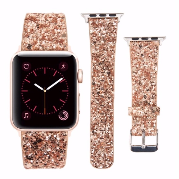Glitter Leather Smart Watch Bands - Picture 3 of 5